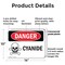 Signmission Cyanide Danger Sign, Plastic, 14in W x 10in L, 2PK OS-2PACK-DS-P-1014-L-2004 - alternate 2